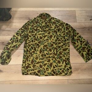 Vintage Caliber Sportsman’s Apparel Button Up Hunting Shirt Duck Camouflage XL